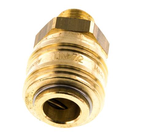 Acoplamiento de aire de latón DN 7.2 (Euro) Enchufe G 1/4 pulgada Macho Doble Cierre