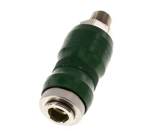 Nickel-plated Brass DN 7.8 Safety Air Coupling Socket with Slide Sleeve R 1/4 inch Male