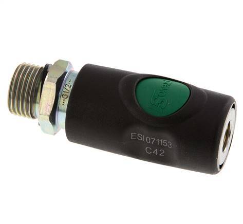 Composite material DN 7.4 Safety Air Coupling Socket with Push Button G 1/2 inch Male