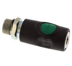 Composite material DN 7.4 Safety Air Coupling Socket with Push Button G 1/2 inch Male