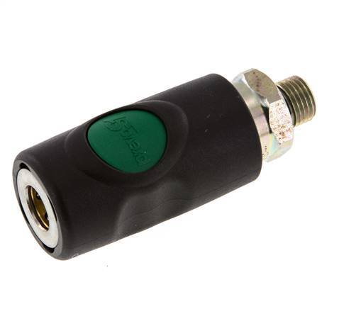 Composite material DN 7.4 Safety Air Coupling Socket with Push Button G 1/4 inch Male