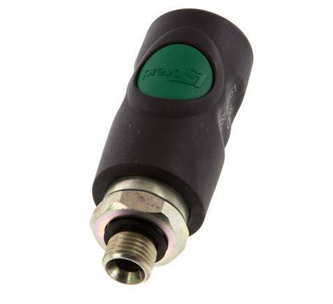 Composite material DN 7.4 Safety Air Coupling Socket with Push Button G 1/4 inch Male