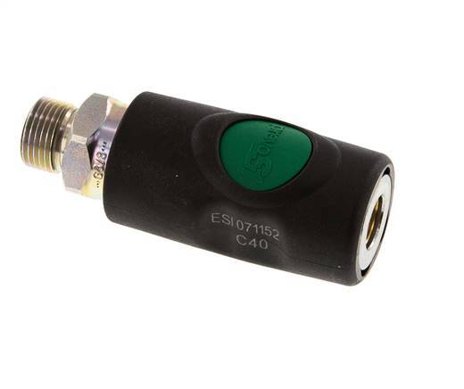 Composite material DN 7.4 Safety Air Coupling Socket with Push Button G 3/8 inch Male
