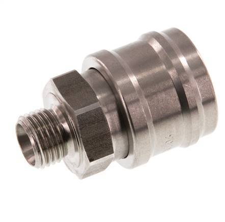 Stainless steel DN 7.2 (Euro) Air Coupling Socket G 1/4 inch Male Double Shut-Off