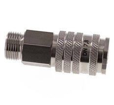 Acero inoxidable DN 7.8 Acoplamiento de aire Enchufe G 3/8 pulgadas Macho Doble cierre