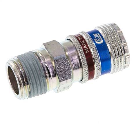 Steel/brass DN 7.6 (7.2 Euro) Safety Air Coupling Socket R 1/2 inch Male