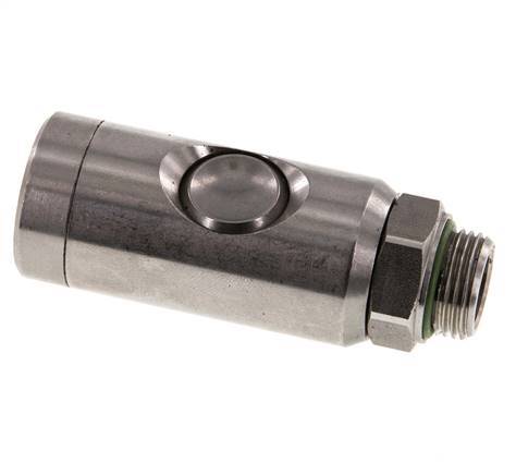 Acero inoxidable 316L DN 7.4 Enchufe de seguridad para acoplamiento de aire con botón pulsador G 3/8 pulgadas Macho