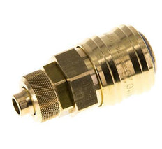Brass DN 7.2 (Euro) Air Coupling Socket 8x10 mm Union Nut Double Shut-Off
