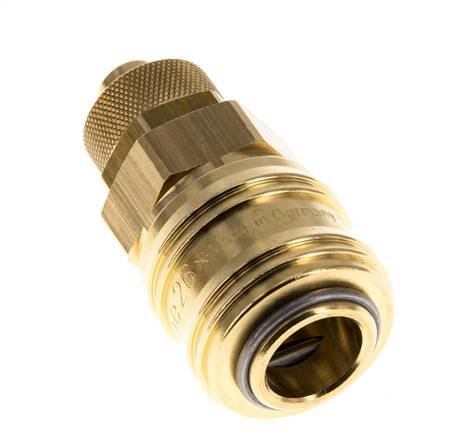 Brass DN 7.2 (Euro) Air Coupling Socket 8x10 mm Union Nut Double Shut-Off