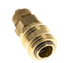 Brass DN 7.2 (Euro) Air Coupling Socket 8x10 mm Union Nut Double Shut-Off