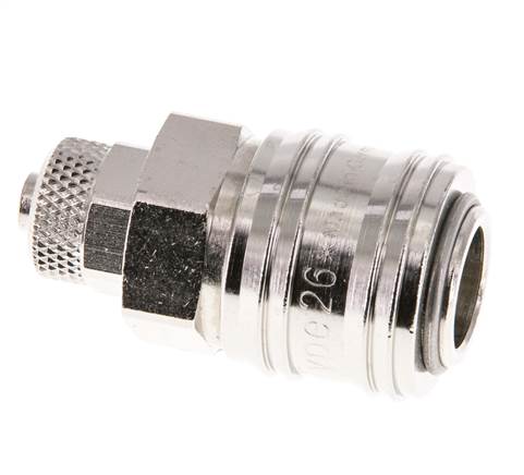 Latón niquelado DN 7,2 (Euro) Racor de acoplamiento de aire Tuerca de unión 6x8 mm Cierre doble