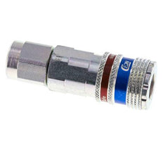 Acero/latón DN 7.6 (7.2 Euro) Acoplamiento de aire de seguridad Toma 8x12 mm (streamline) Tuerca de unión