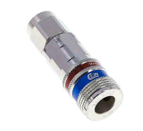Acero/latón DN 7.6 (7.2 Euro) Acoplamiento de aire de seguridad Toma 8x12 mm (streamline) Tuerca de unión