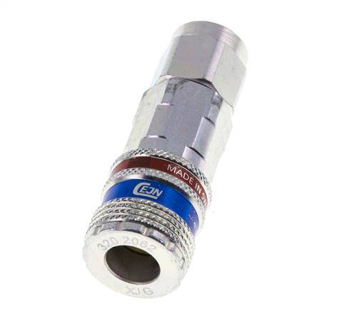Acero/latón DN 7.6 (7.2 Euro) Acoplamiento de aire de seguridad Toma 8x12 mm (streamline) Tuerca de unión