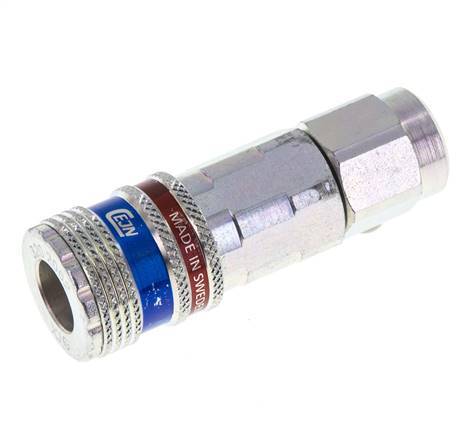 Acero/latón DN 7.6 (7.2 Euro) Acoplamiento de aire de seguridad Toma 8x12 mm (streamline) Tuerca de unión