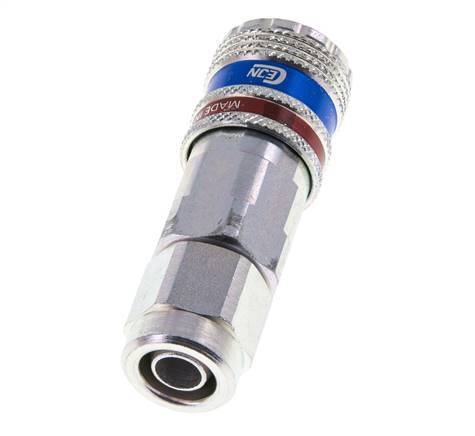 Acero/latón DN 7.6 (7.2 Euro) Acoplamiento de aire de seguridad Toma 8x12 mm (streamline) Tuerca de unión