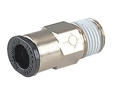 R3/8" - 10mm Meter-Out Aluminum Straight Check Valve