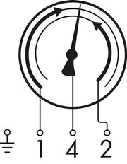 Contact Pressure Gauge 1NC/2NO 0..25bar (363psi) Stainless Steel 100mm Class 1 Below Connection