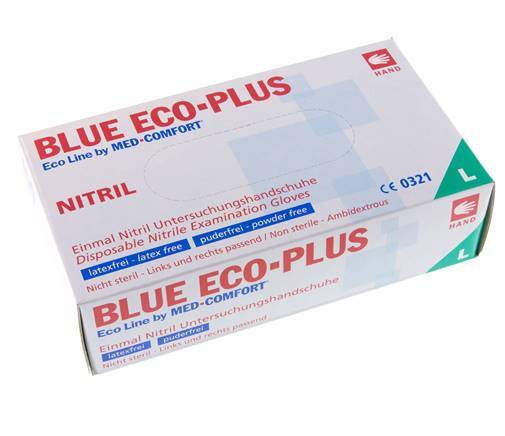 Guantes desechables de nitrilo sin polvo tamaño L (100 unidades) Covid