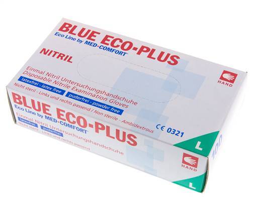 Guantes desechables de nitrilo sin polvo tamaño L (100 unidades) Covid