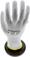Guantes de Protección Punto Fino Recubrimiento PU Blanco Talla 7 [10 Piezas]