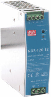 Fuente de alimentación universal Mean Well NDR 12V 10A | NDR-120-12