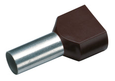 Twin Wire End Ferrules 2x1.5mm2 Black Insulated - 182412 [100 Pieces]