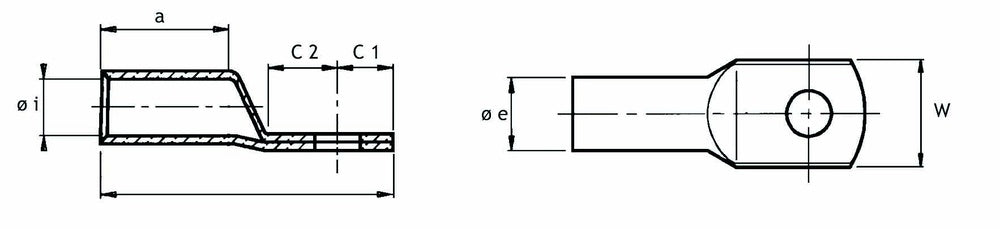 Cimco Press Cable Lug For Copper Cable - 180725 [50 Pieces]