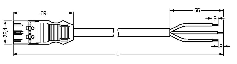 Wago Winsta Midi Patch Cord Adjustable Building Installation - 771-9993/217-201