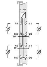 Wago Fieldbus Decentralized Peripheral - Analog Input And Output Module - 750-455