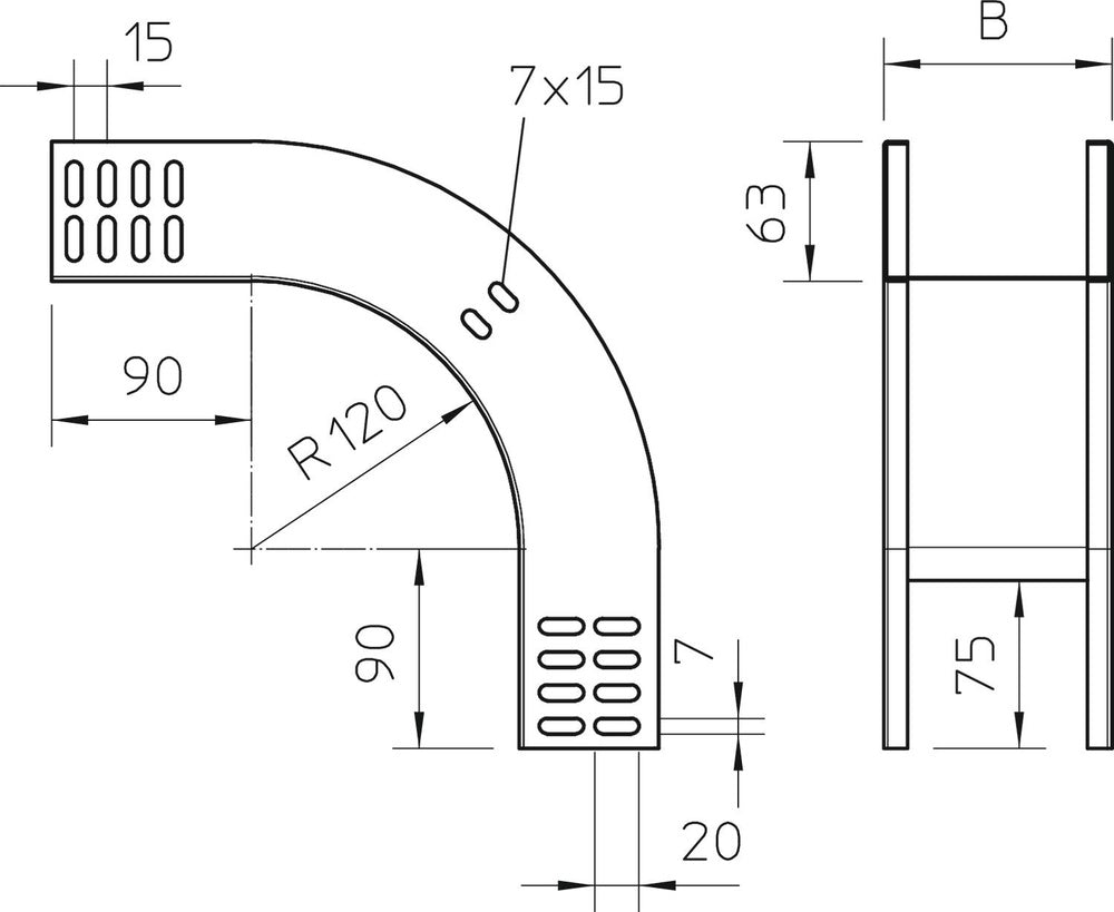 OBO RBV Bend/corner Piece Cable Tray - 7007063