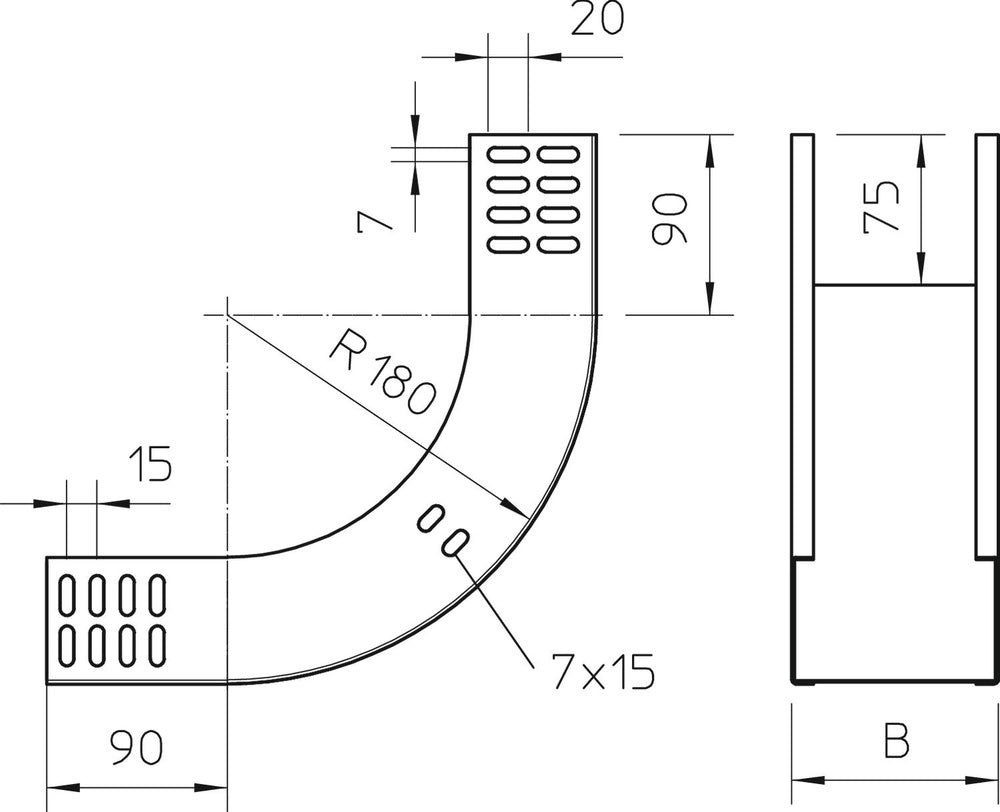 OBO RBV Bend/corner Piece Cable Tray - 7007005