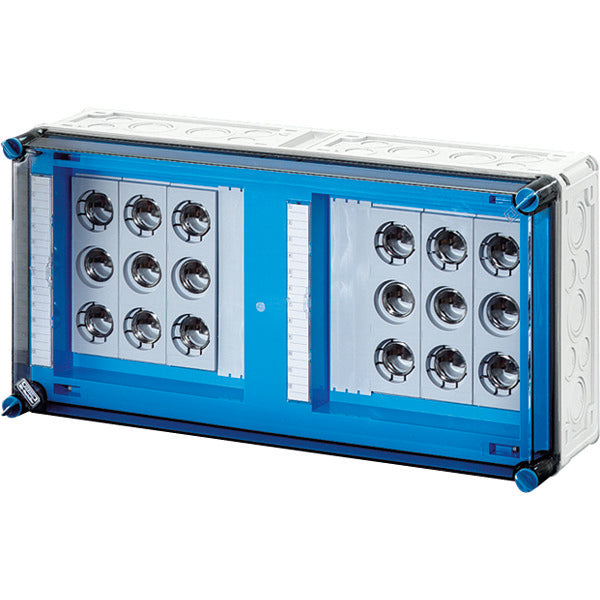 Hensel Mi 6x63A Fuse Box IP65 With 250A 5-Pole Rail - Mi 3480