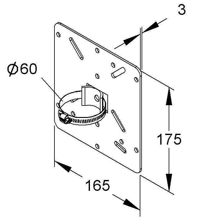 HKL Mounting Plate Cable Pipe - 69116