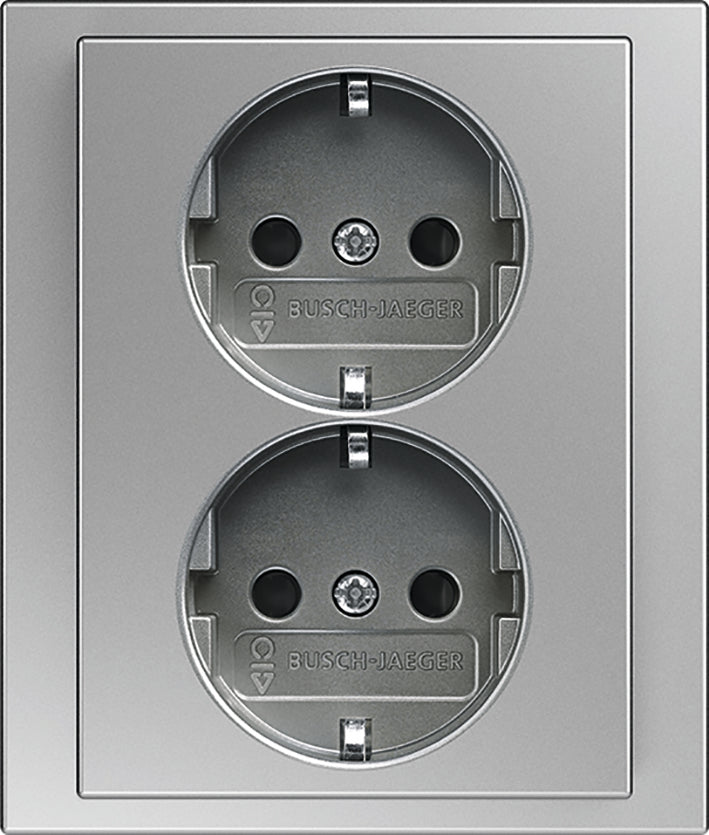 ABB Busch-Jaeger Pure Stainless Steel Wall Outlet (WCD Switchgear) - 2TKA00003922