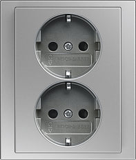 ABB Busch-Jaeger Pure Stainless Steel Wall Outlet (WCD Switchgear) - 2TKA00003922
