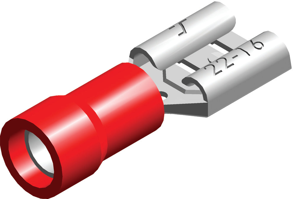 Insulated Spade Connector Housing Red 0.5-1.5mm² 2.8x0.5 - CE080101 [100 Pieces]