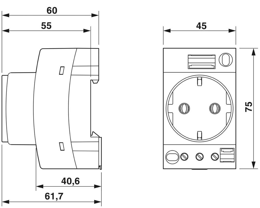 Phoenix Contact Toma De Pared Modular - 0804024