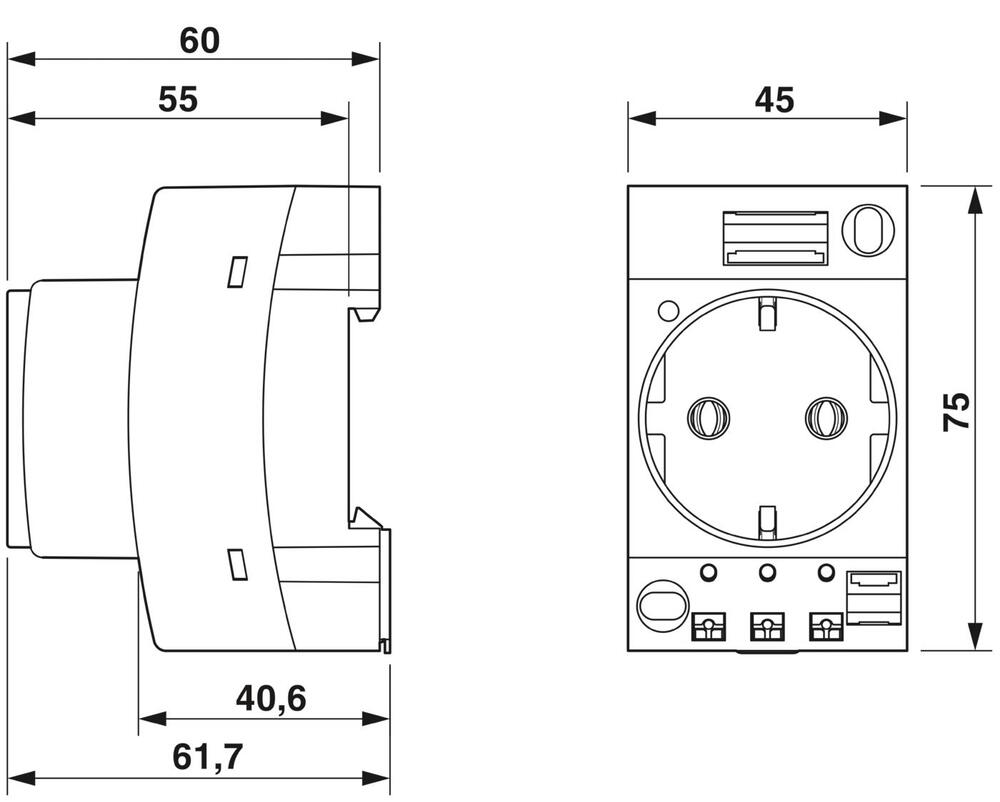 Phoenix Contact Toma De Pared Modular - 0804040