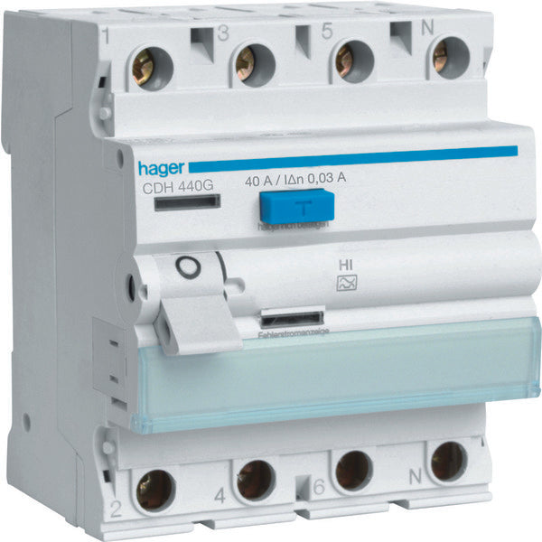 Dispositivo De Corriente Residual De Alta Inmunidad Hager - CDH440G