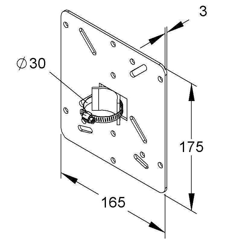 HKL Altube Placa de montaje Tubo de cable - 57116