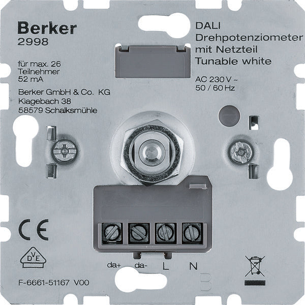 Hager Berker Potentiometer For Light Control System - 2998