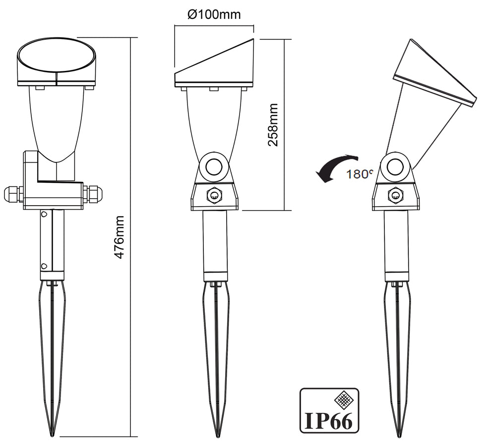 Megaman Teka Corona Luminaria Para Jardín/camino - MM04456