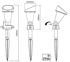 Megaman Teka Corona Luminaria Para Jardín/camino - MM04456