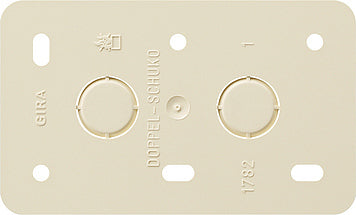 GIRA Mounting Plate 2-Way Wall Socket Surface Mount Cream White - 008213