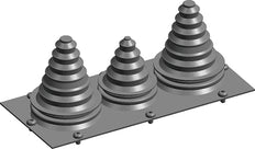 ABB Aluminum Flange Plate With 3 Cable Support Sleeves - 2CPX046609R9999
