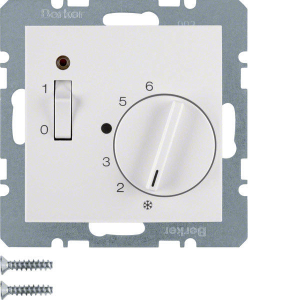 Hager Berker Room Thermostat With Break Contact LED Switch - 20301909