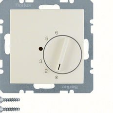 Hager Berker Room Thermostat With Changeover Contact White Glossy - 20268982