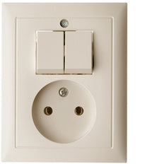 Hager Berker S.1 Series Switch With 2P Socket Outlet - White - 6143658982