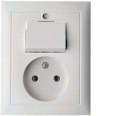 Combinación de enchufe e interruptor Hager Berker S.1 Blanco Polar - 6143668989